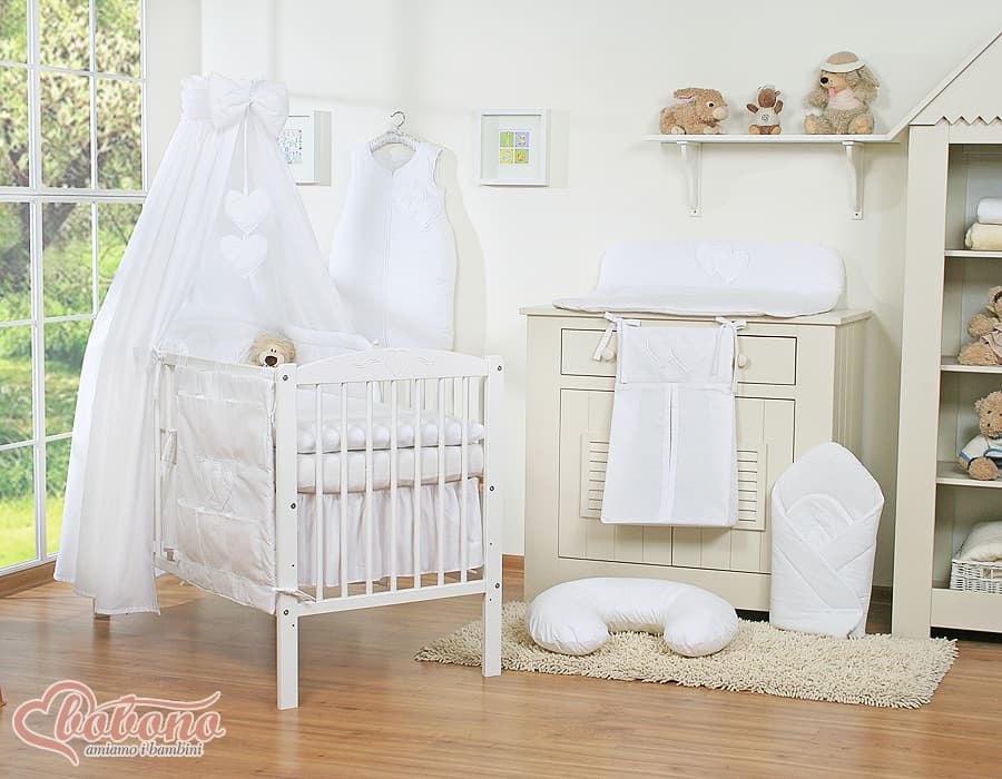 Cotton Cot Canopy 160x250 cm Hanging Hearts with Bow
