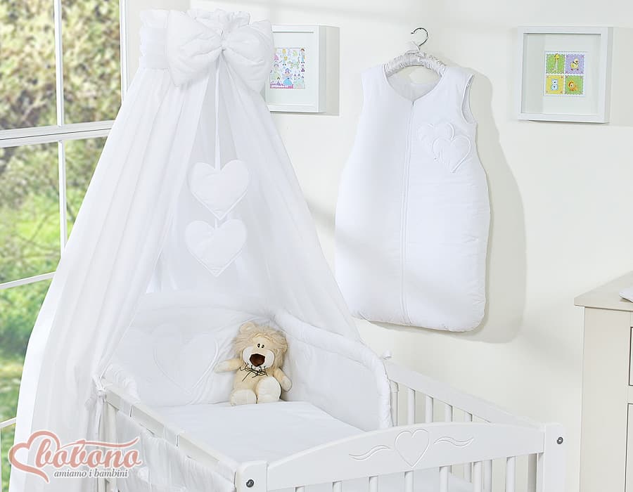 Cotton Cot Canopy 160x250 cm Hanging Hearts with Bow