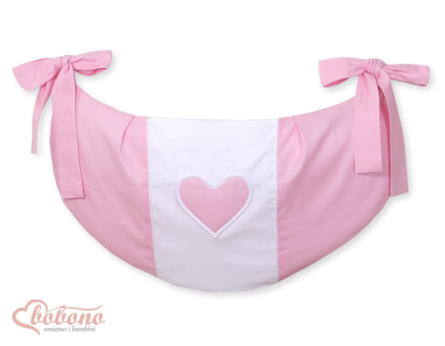 Памучна торба за играчки 60x30 см Hanging Hearts - Розово