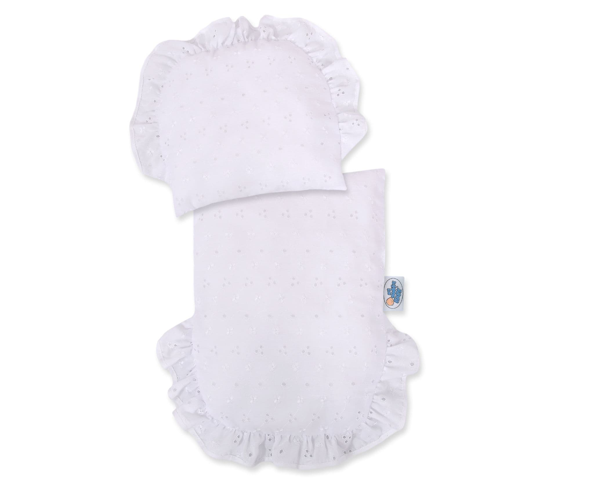 Wicker Doll Pram Aurora, Natural - White Bedding