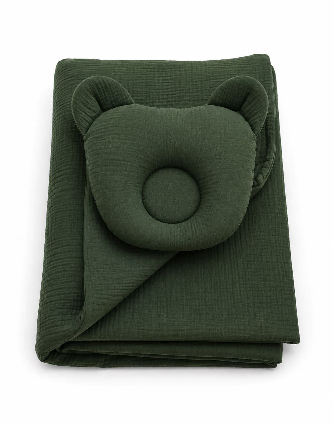 Muslin Baby Bedding Set Teddy with Bear-Shaped Pillow